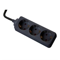 Axessline Power Strip - 3 socket type F, 1.5 m cable length, bla